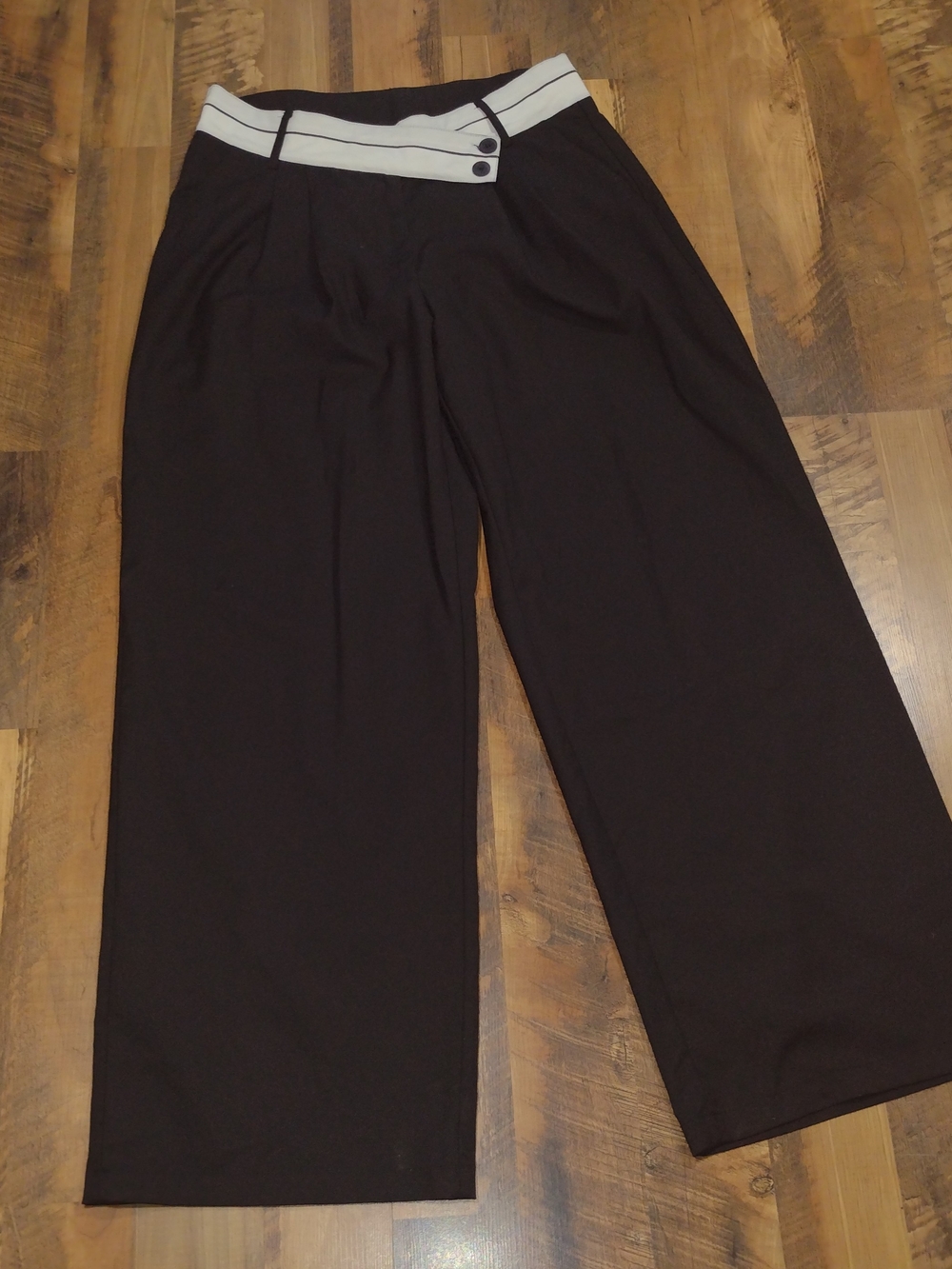 Commence Women's Wide Leg Pants White Asymmetrical Waistband Size XL - Picture 3 of 10